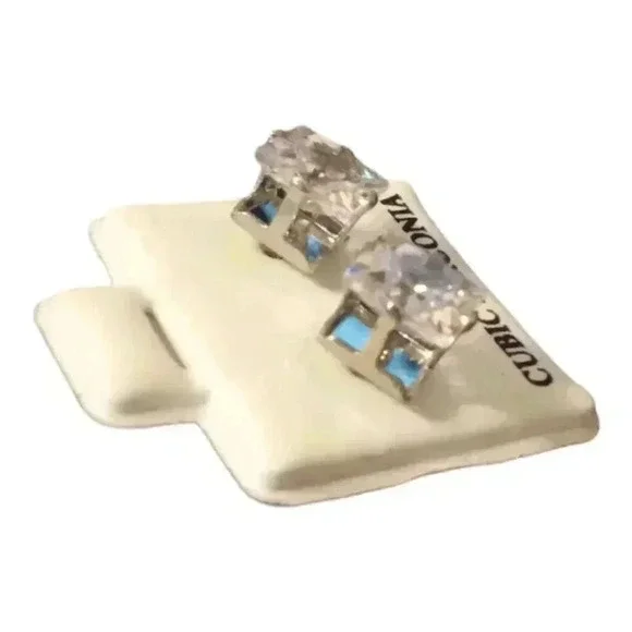 Ladies Beautiful Sparkling Earrings, Brand New, With Leather Pouch, - Picture 4 of 6